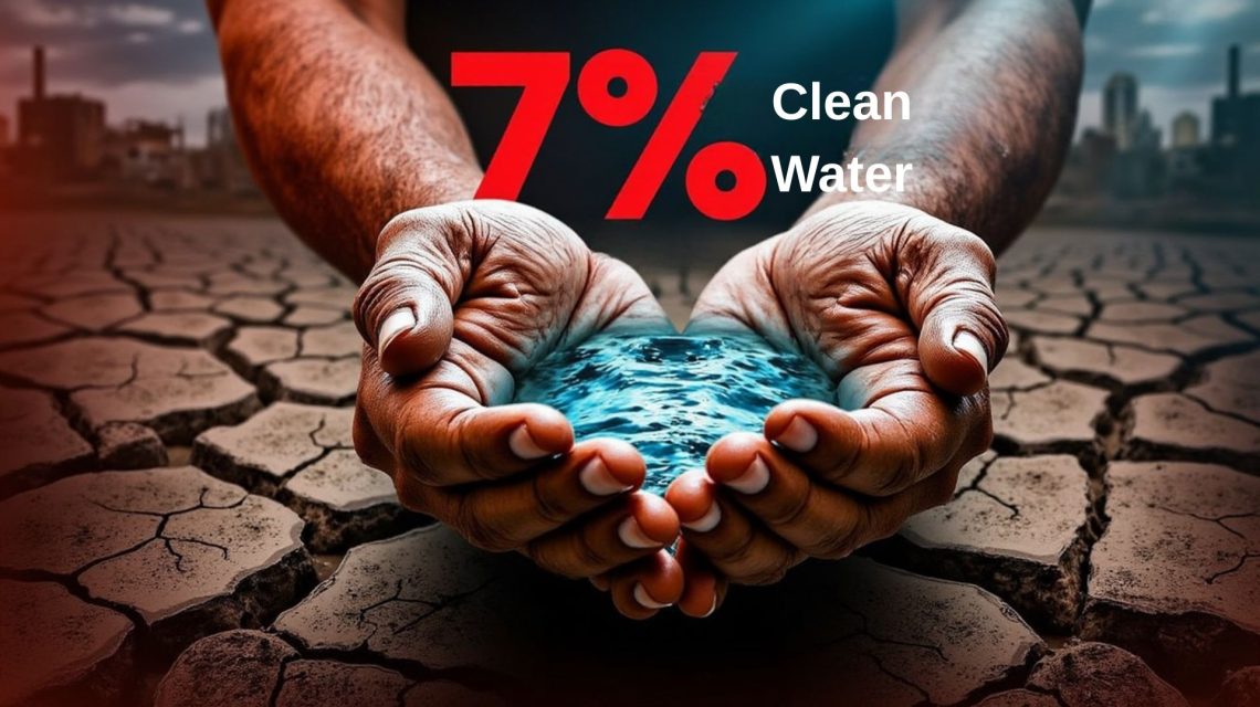 7% clean water