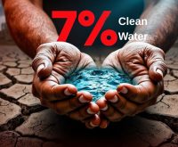 7% clean water