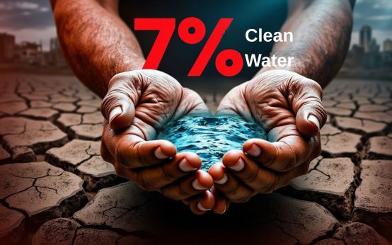7% clean water